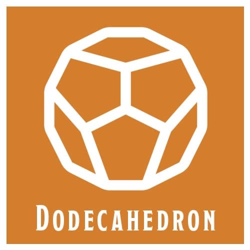 A twelve-sided D12 die